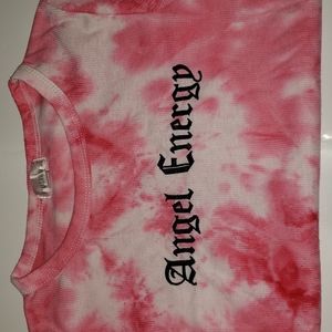 Belle Tweed Pink Tie-die graphic top